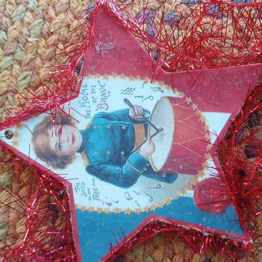 Bethany Lowe Patriotic Stars on Red Tinsel - Picture 7 of 9